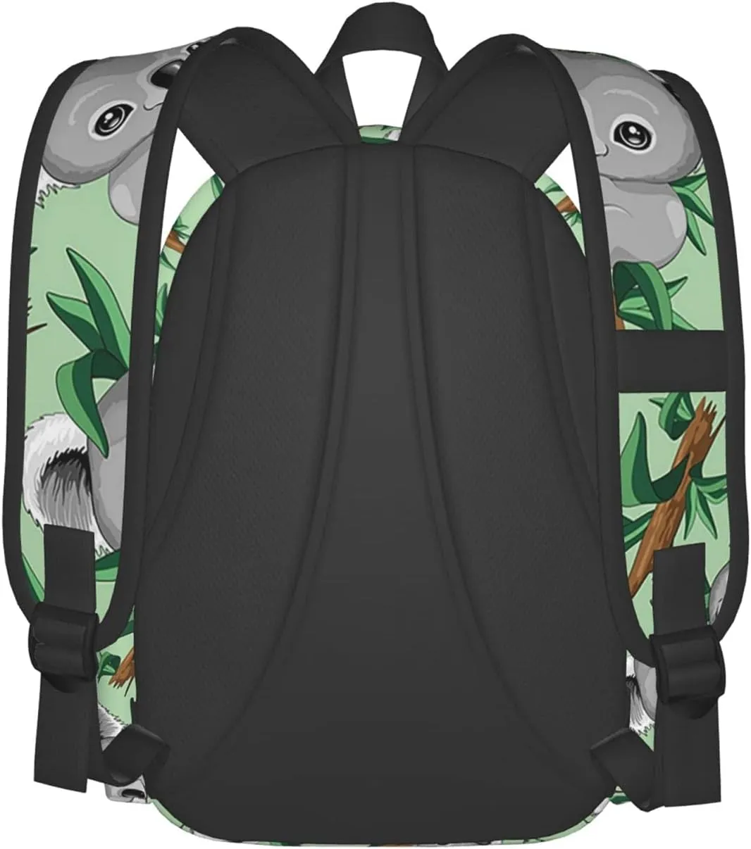 KiuLoam 17 Inch Backpack Koala Cute On Green Laptop Backpack Shoulder Bag School Bookbag Casual Daypack