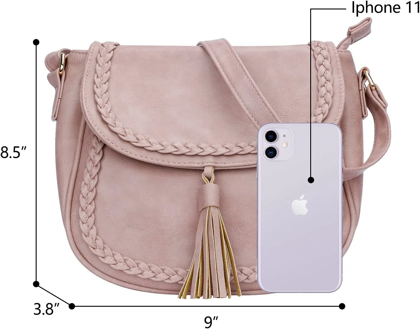 KKXIU Casual Flap Saddle Crossbody Bags for Women Purses and Handbags with Tassel