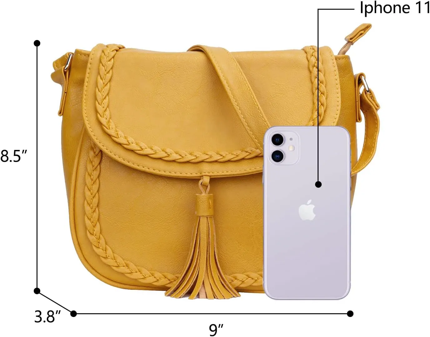 KKXIU Casual Flap Saddle Crossbody Bags for Women Purses and Handbags with Tassel