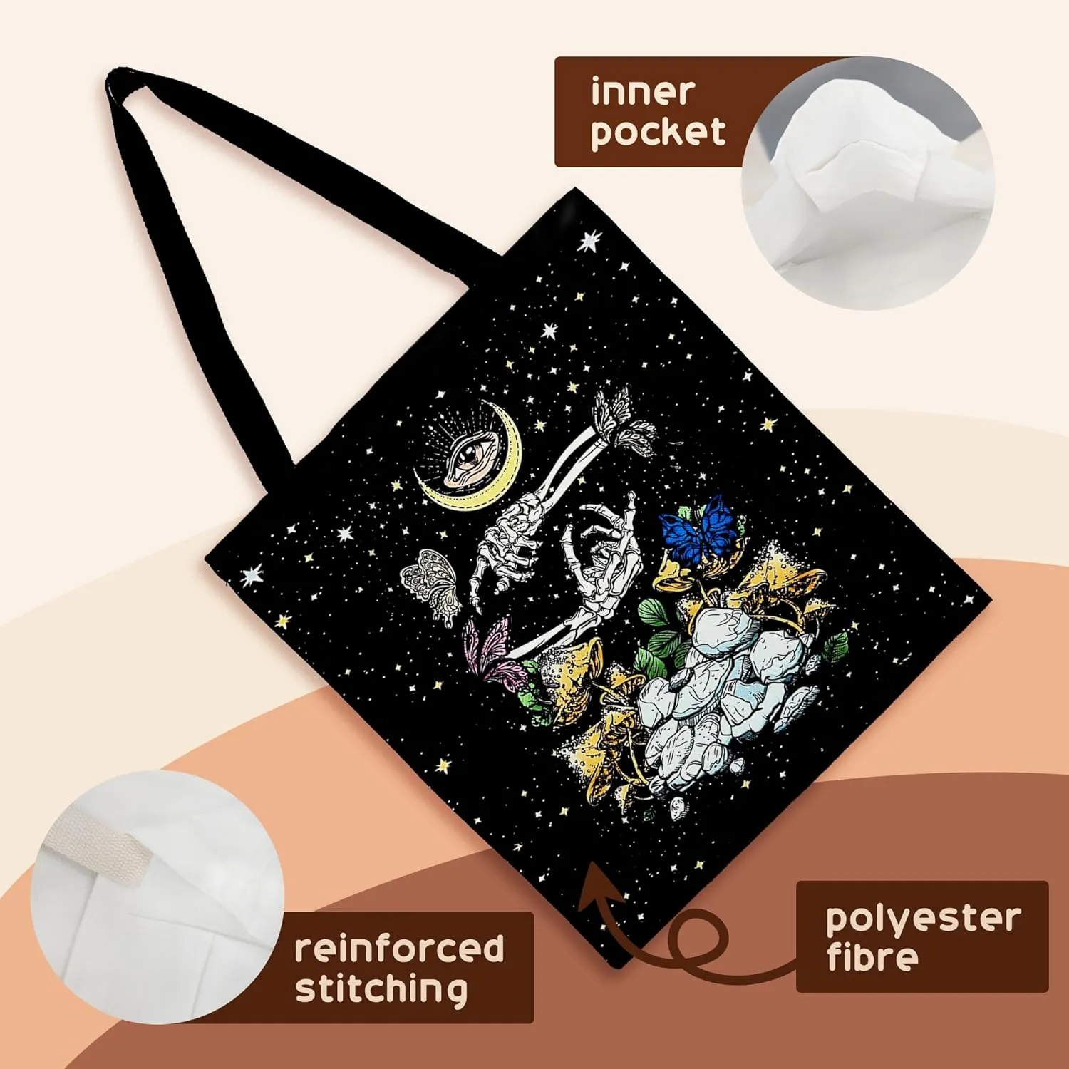 Kunlisa Dead Moth Tote - Goth Bag for Women