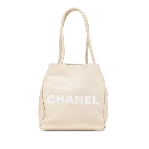 Lambskin Logo Camellia Tote