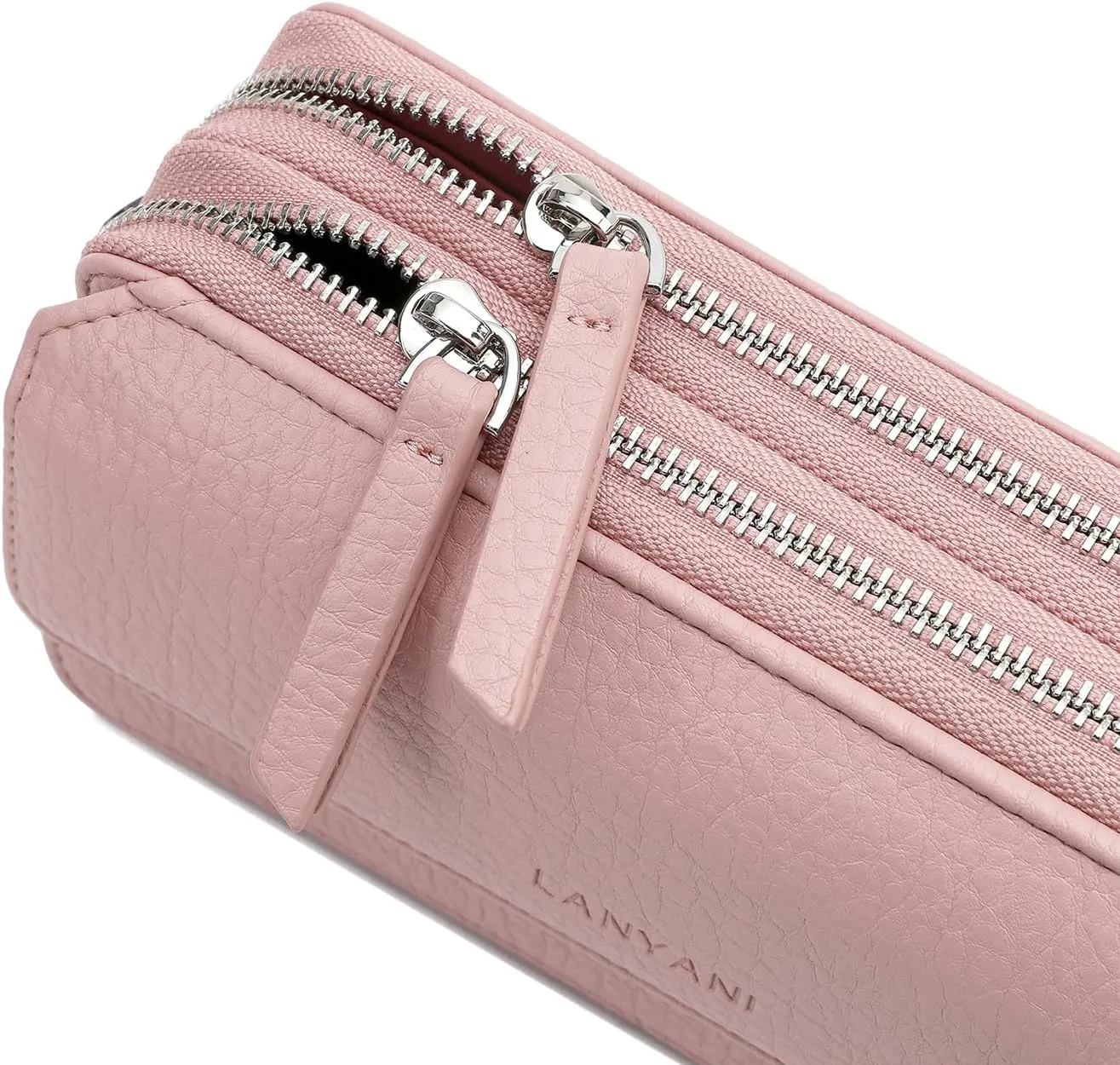 Lanyani RFID Crossbody Wallet Wristlet Purse with Phone Pocket For Women Vegan Leather