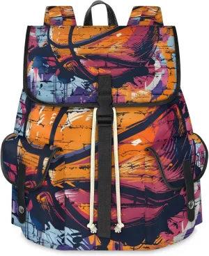 Laptop Backpacks Basketball Graffiti Travel Backpack for Women Work Backpack Computer Bag for Business Travel Fits 15 Inch Laptop