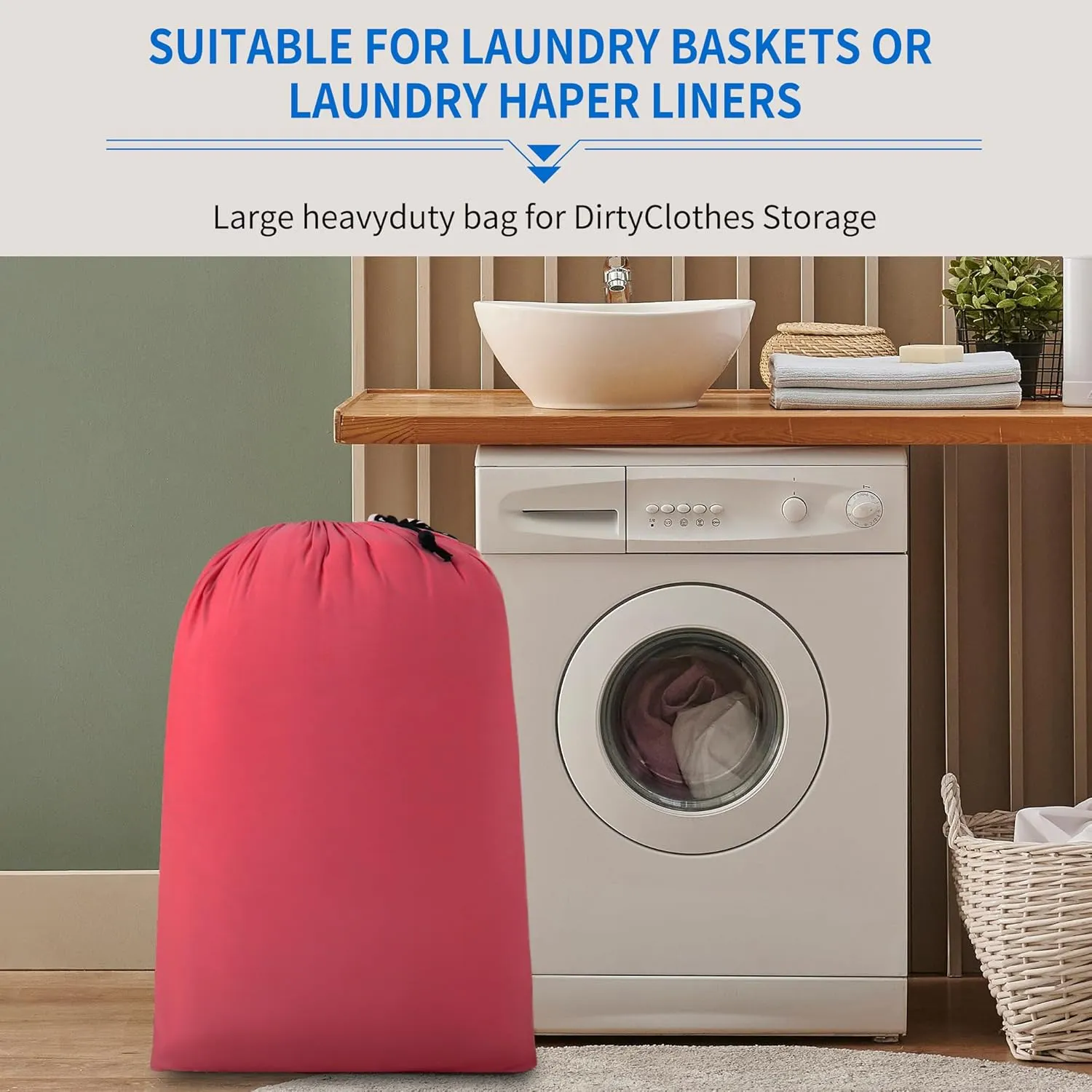 Laundry Bag 12 Pack, 40" x 30" Bulk Laundry Bags Travel with Drawstring, Storage bag suitable for quilts, pillows, pillowcases(12 Pack,Burgundy)