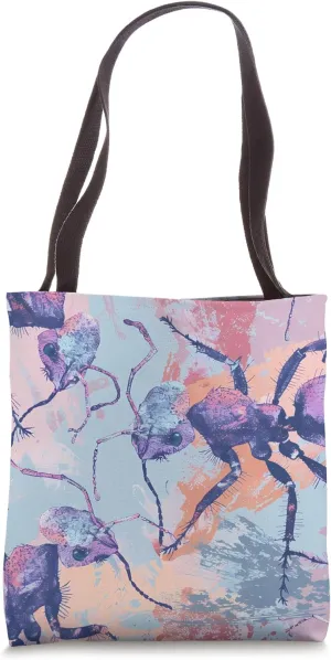 Leafcutter Ant Pastel Animal Wildlife Pattern Art Print Tote Bag