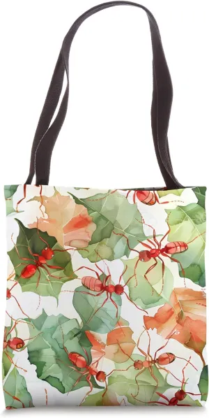 Leafcutter Ant Watercolor Animal Wildlife Pattern Art Print Tote Bag