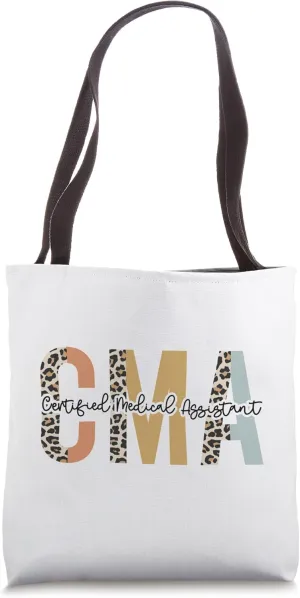 Leopard Cheetah Print Certified Medical Assistant CMA Tote Bag