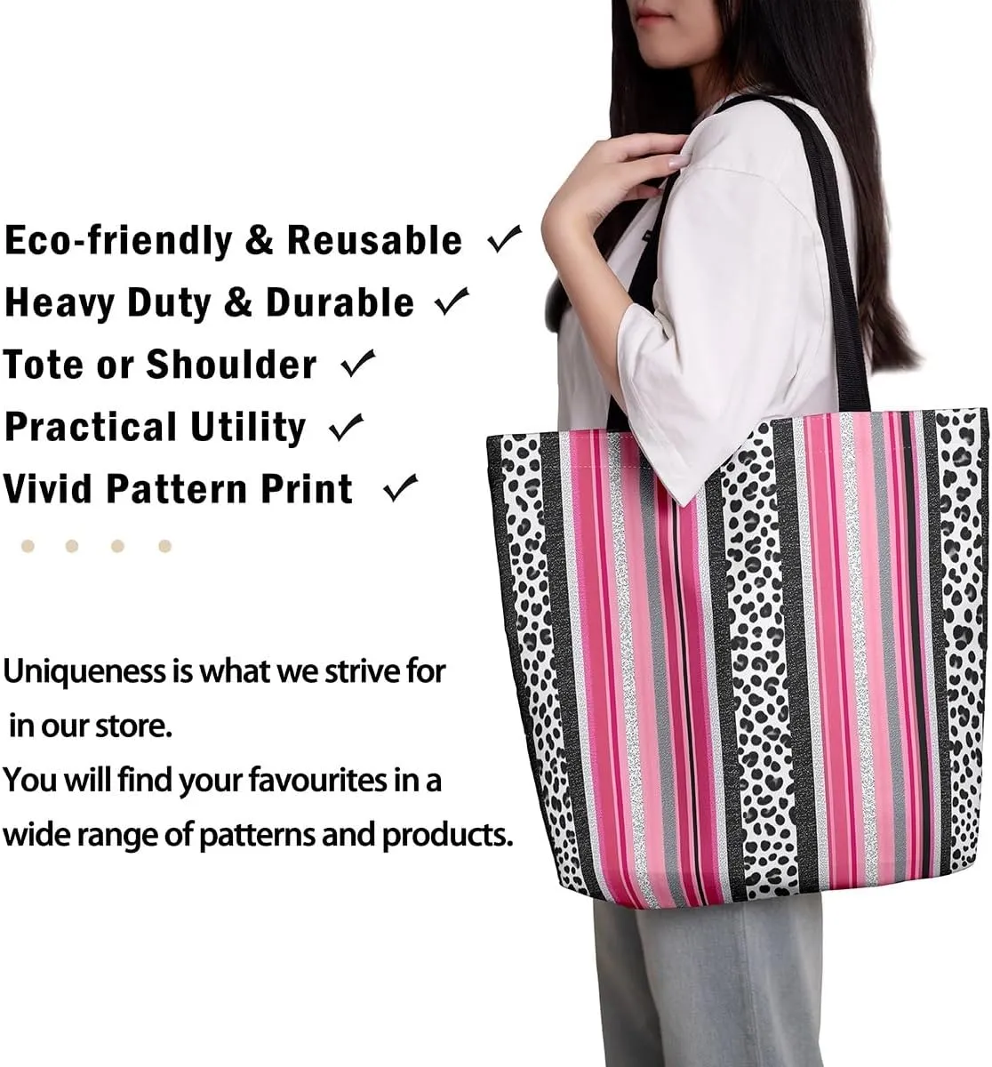 Leopard Print Canvas Tote Bag for Women Wild Animal Cheetah Print Aesthetic Shoulder Handbags for Shopping Gym