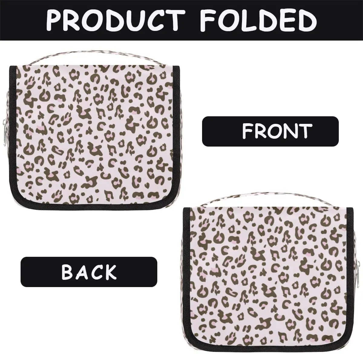 Leopard Print Hanging Toiletry Bag Waterproof Makeup Cosmetic Bag Travel Bag Organizer for Accessories Shampoo Full Sized Container Travel-Essentials Toiletry Bag