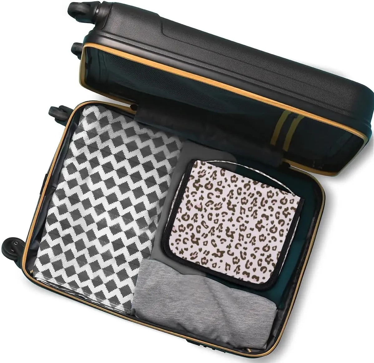 Leopard Print Hanging Toiletry Bag Waterproof Makeup Cosmetic Bag Travel Bag Organizer for Accessories Shampoo Full Sized Container Travel-Essentials Toiletry Bag