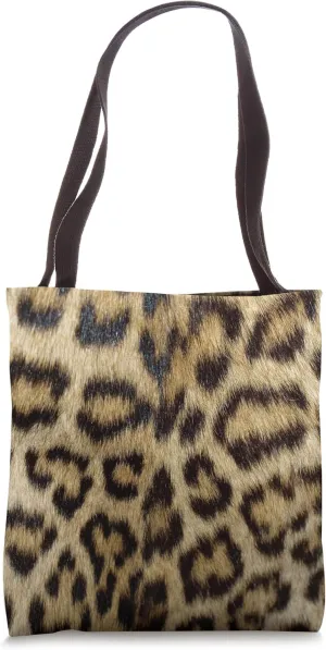 Leopard Print Pattern Black and Tan Tote Bag