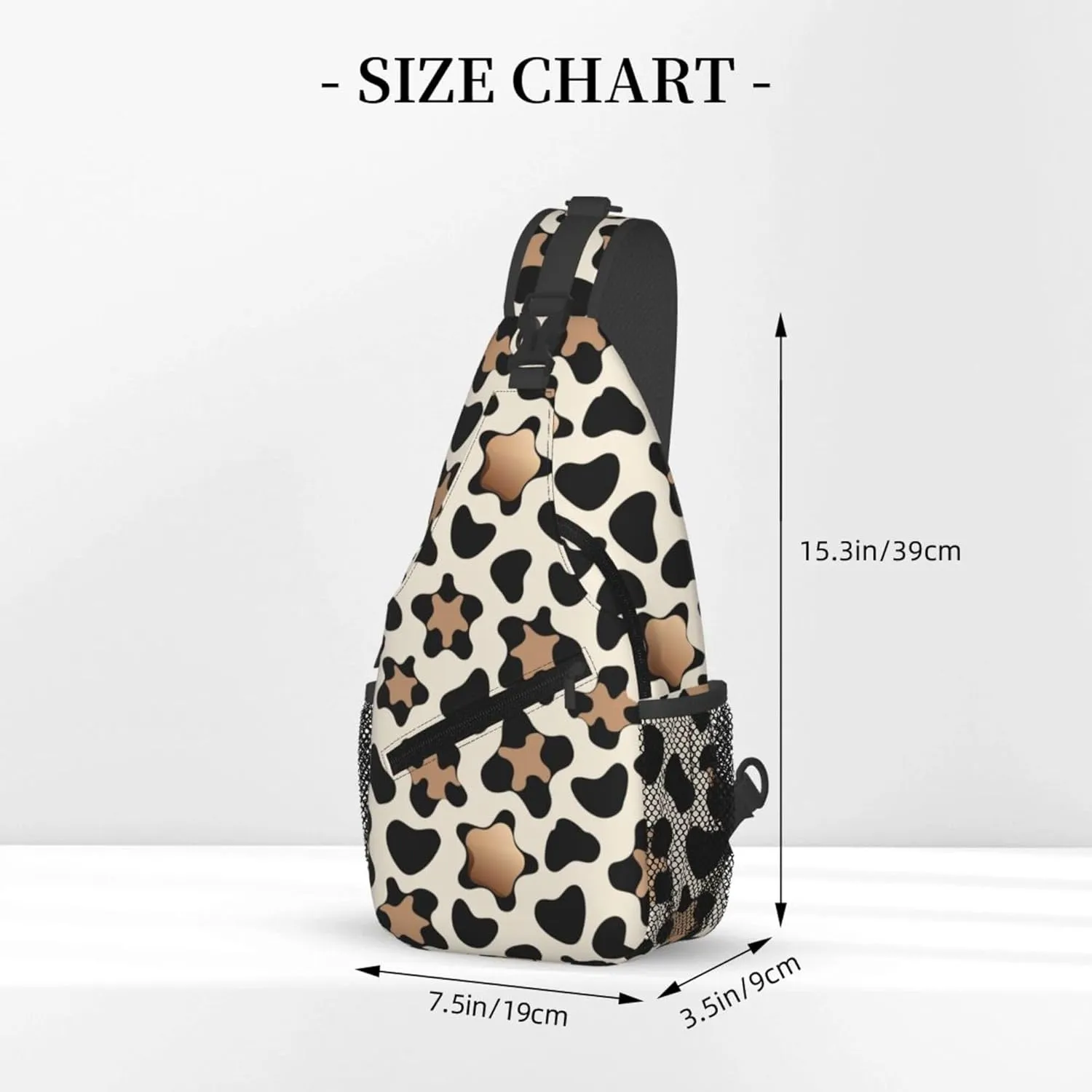 Leopard Print Sling Backpack Crossbody Bag, Chest Bag Daypack for Outdoors Hiking Traveling