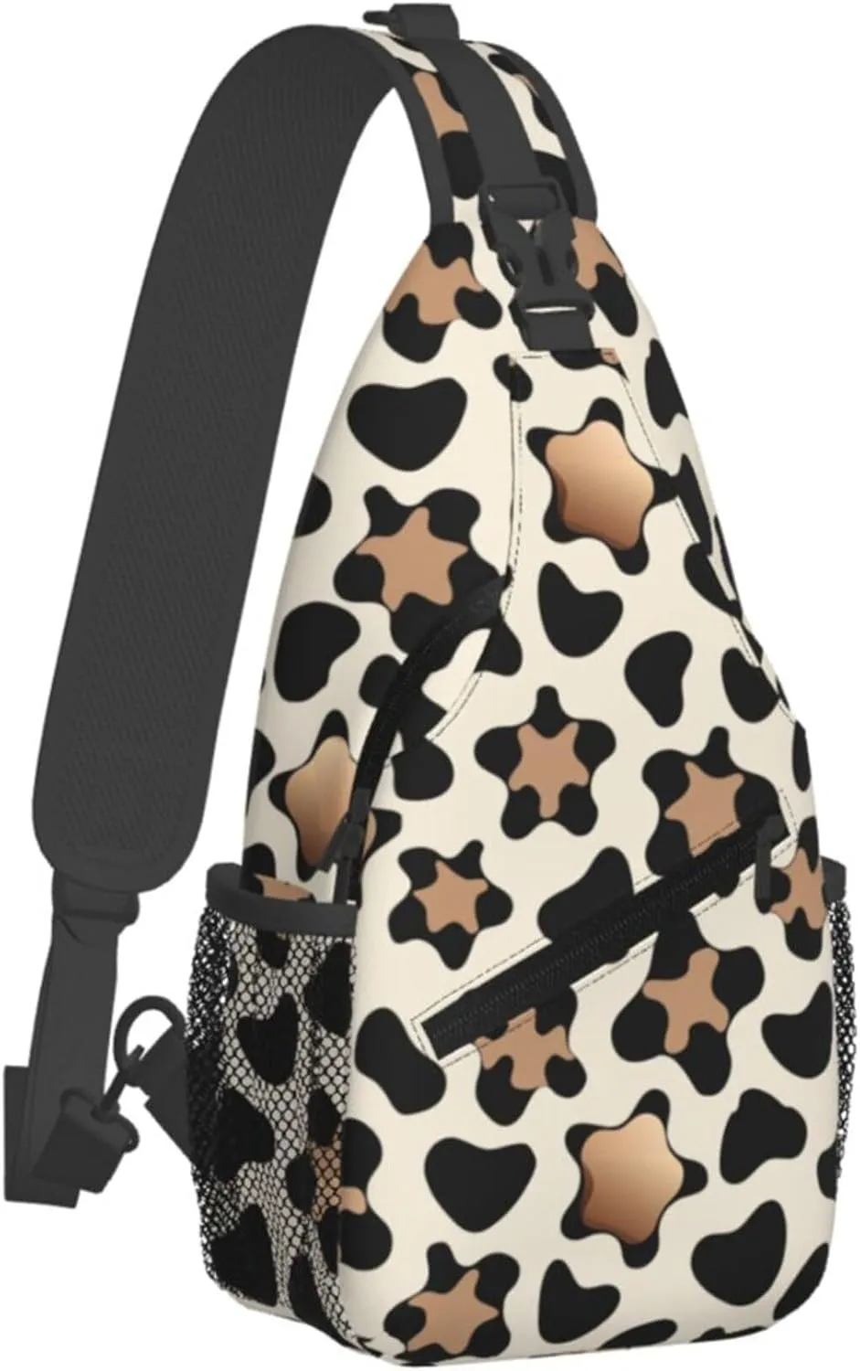 Leopard Print Sling Backpack Crossbody Bag, Chest Bag Daypack for Outdoors Hiking Traveling