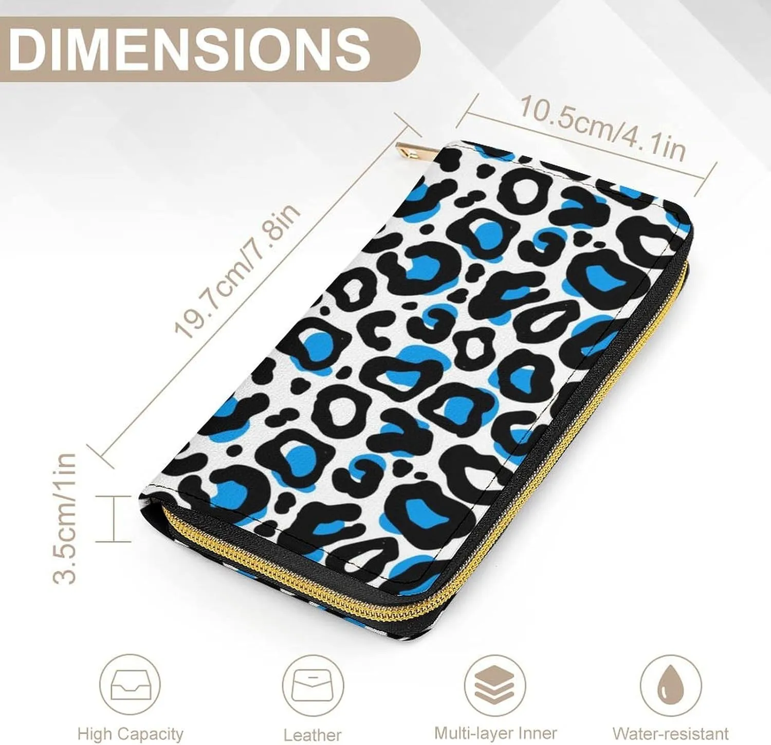 Leopard Women's Leather Small Wallet Clutch Wallet - Lightweight And Easy to Carry, 19.7x10.5cm, style-1-5