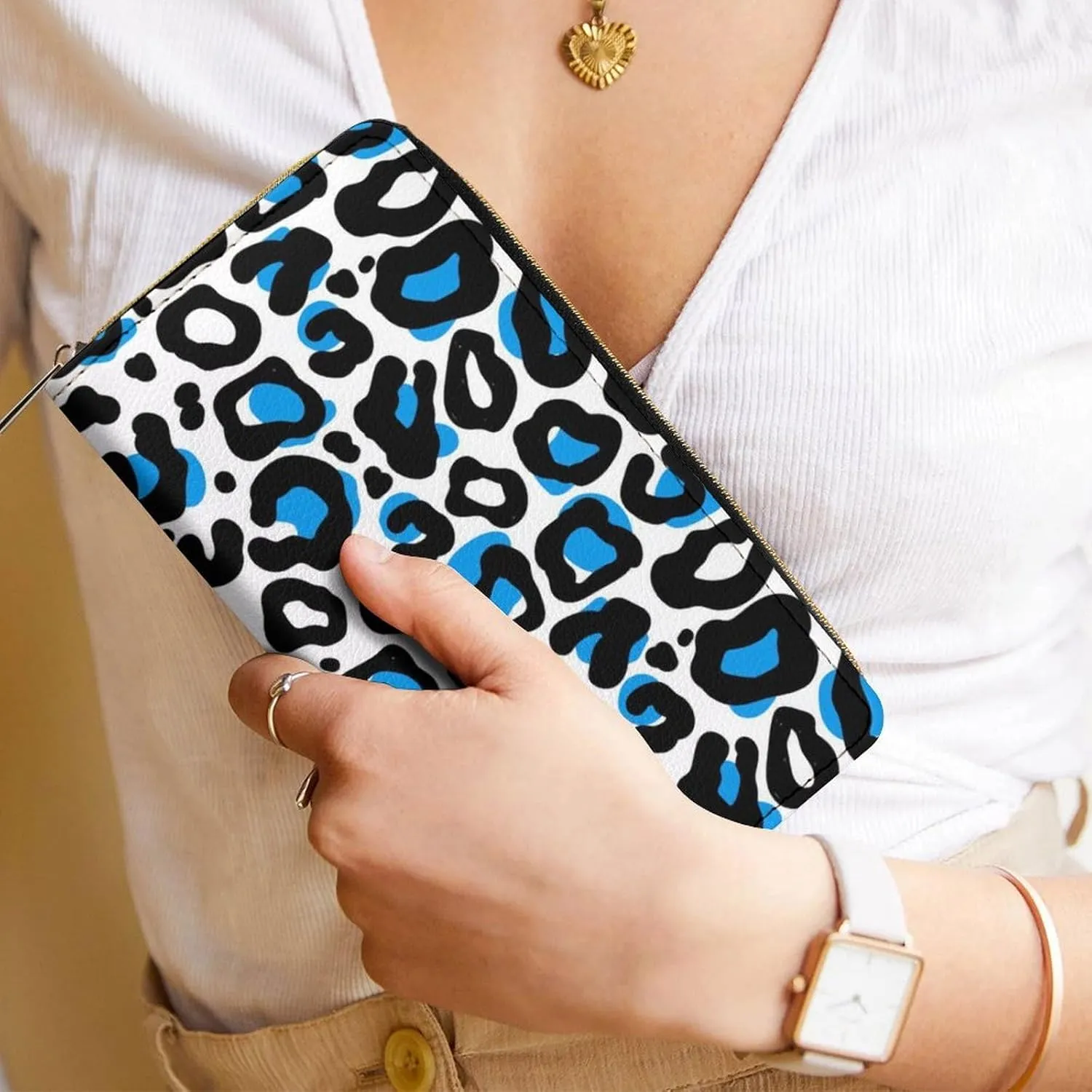 Leopard Women's Leather Small Wallet Clutch Wallet - Lightweight And Easy to Carry, 19.7x10.5cm, style-1-5