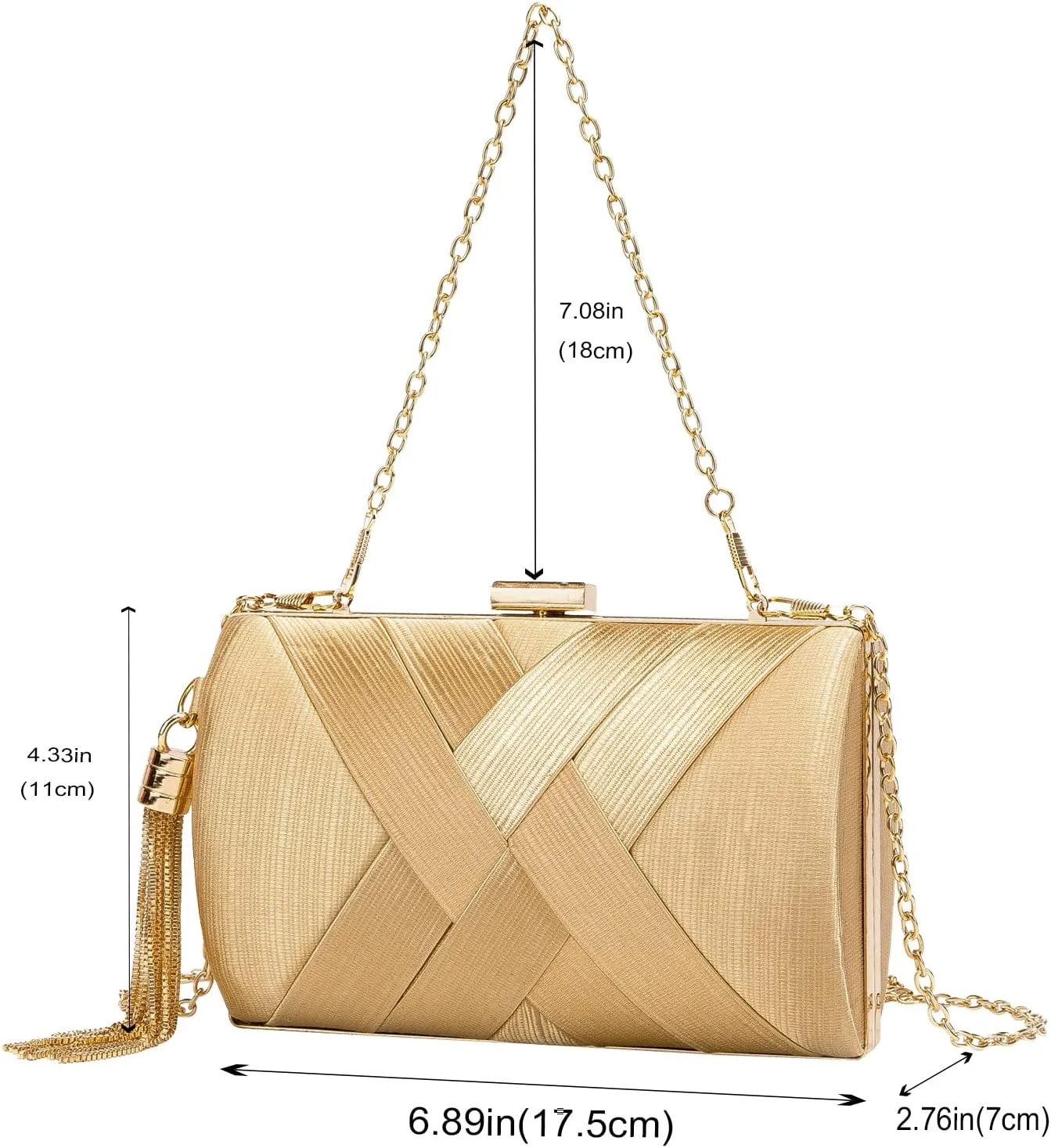 LETODE Women's Elegant Tassel Pendant Silk Evening Bag Clutch Purse for Bride Wedding Prom Night Out Party