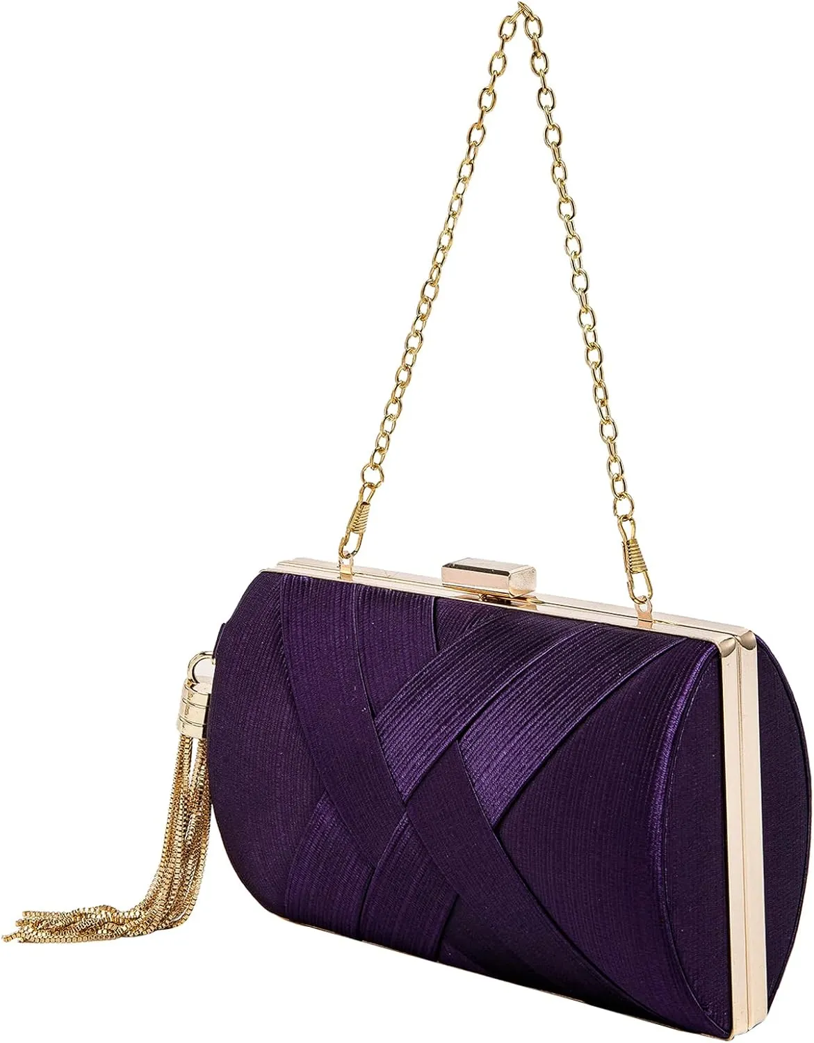 LETODE Women's Elegant Tassel Pendant Silk Evening Bag Clutch Purse for Bride Wedding Prom Night Out Party