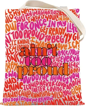 LEVLO Ain't Too Proud Musical Tote Bag Otis & Melvin Musical Fans Gift Theater Ain't Too Proud Shoulder Bag