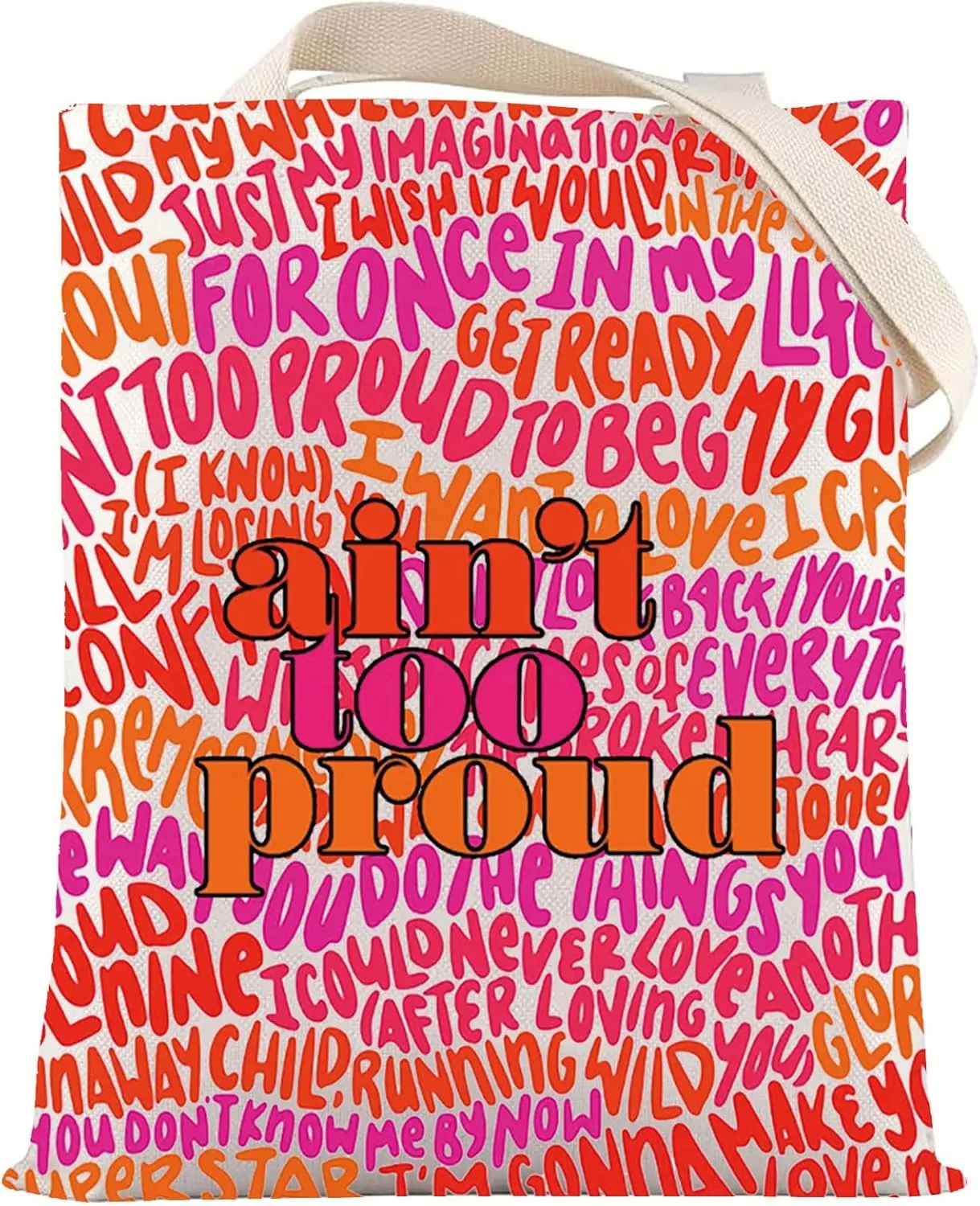LEVLO Ain't Too Proud Musical Tote Bag Otis & Melvin Musical Fans Gift Theater Ain't Too Proud Shoulder Bag