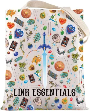LEVLO Cartoon Game Canvas Tote Bag - Fans Gift Link Essentials Shoulder Bag Merchandise