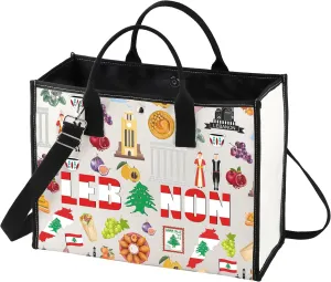LEVLO Lebanon Tote Bag Lebanon Travel Souvenir Gift The Republic of Lebanon Trip Shoulder Bag Lebanon Vacation Merchandise