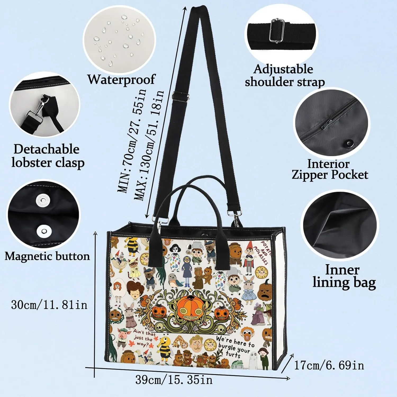 LEVLO OTGW Wirt & Greg Tote Bag Beatrice Bird Fans Gift OTGW Animation the Unkonwn Shoulder Bag Wirt & Greg Merchandise