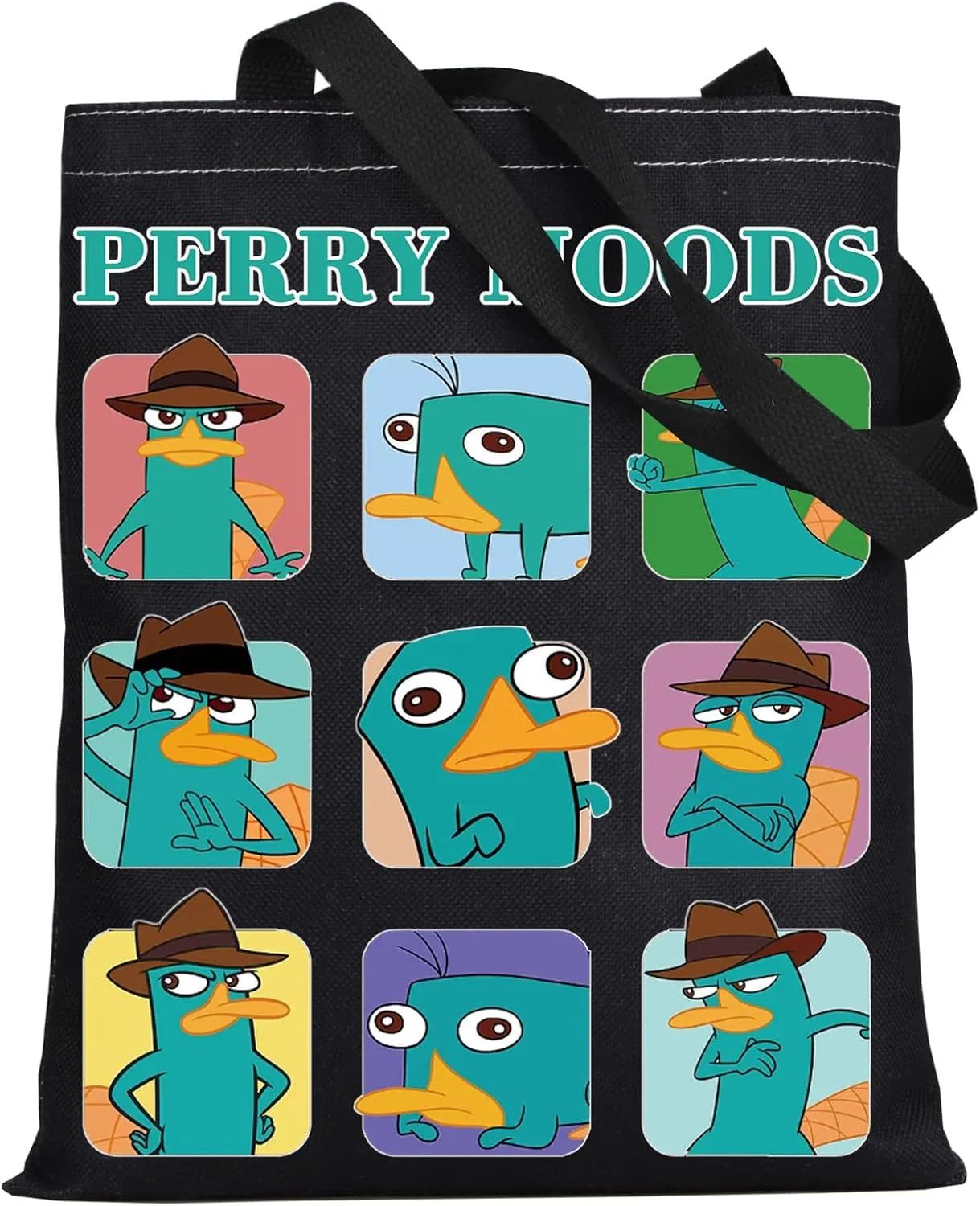 LEVLO Perry The Platypus Tote Bag OWCA Agent P Fans Gift Perry Moods Shoulder Bag Cartoon Platypus Merchandise