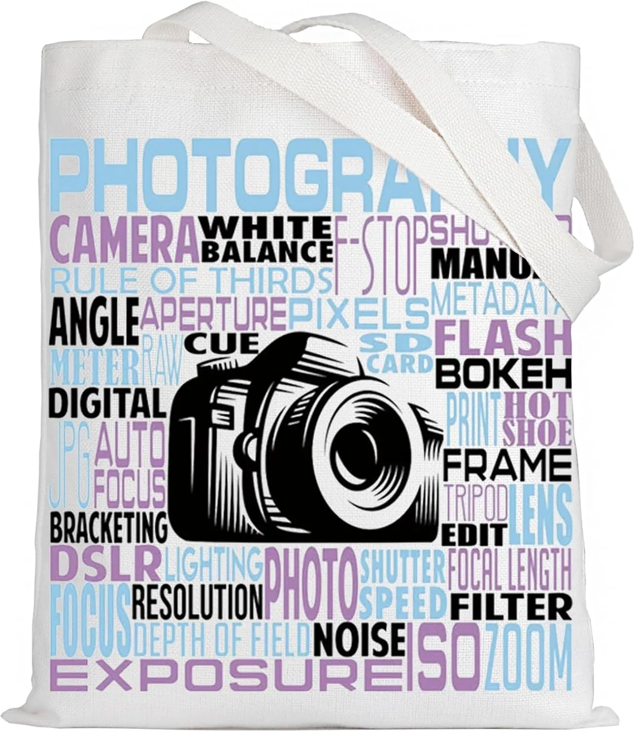 LEVLO Photography Canvas Tote Bag Photographer Gift Editor Shoulder Bag For Photography Lovers