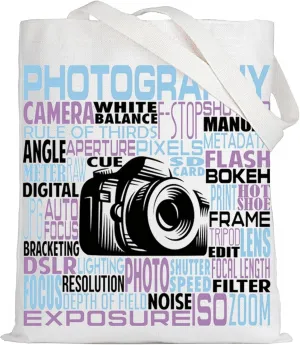 LEVLO Photography Canvas Tote Bag Photographer Gift Editor Shoulder Bag For Photography Lovers