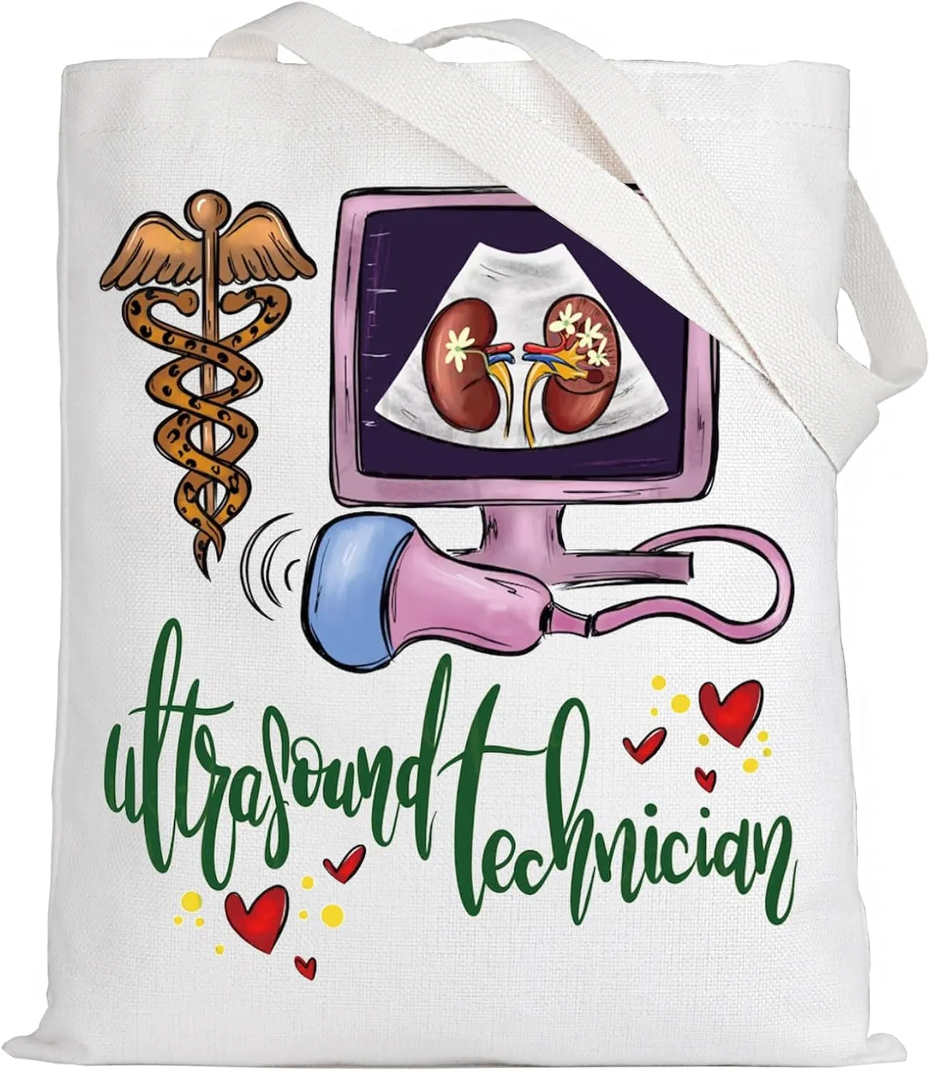 LEVLO Ultrasound Technologist Tote Bag Sonographer Gift Sonographer Tech Shoulder Bag Sonography Grad Gift