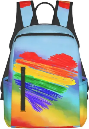 LGBT Rainbow Gay Pride Graffiti Heart Travel Laptop Backpack Casual Backpacks Double Shoulder Daypack Notebook Rucksack Work Bags Sports Bag for Gym Hiking Camping Beach