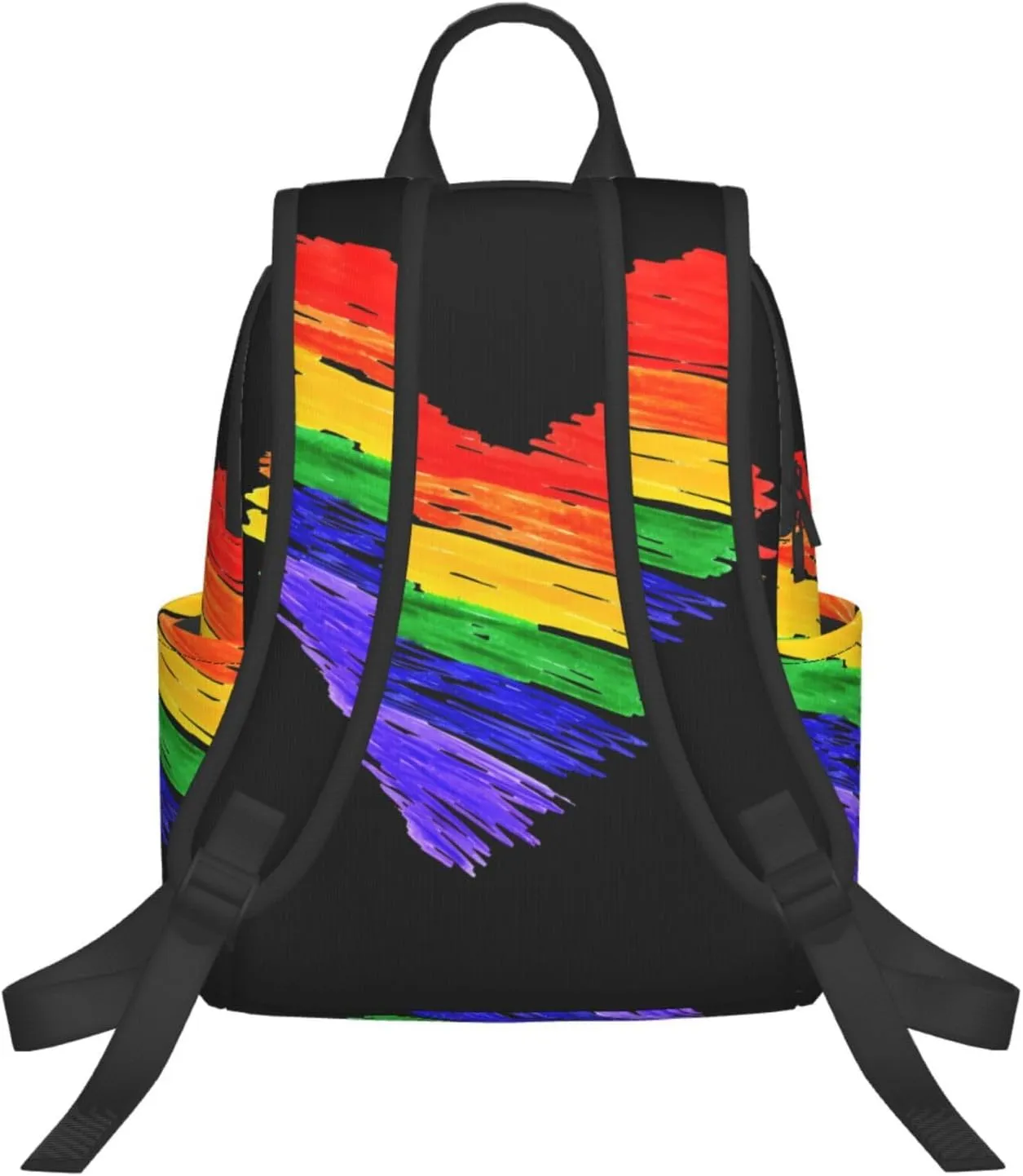 LGBT Rainbow Gay Pride Graffiti Heart Travel Laptop Backpack Casual Backpacks Double Shoulder Daypack Notebook Rucksack Work Bags Sports Bag for Hiking Camping Beach