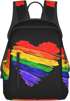 LGBT Rainbow Gay Pride Graffiti Heart Travel Laptop Backpack Casual Backpacks Double Shoulder Daypack Notebook Rucksack Work Bags Sports Bag for Hiking Camping Beach