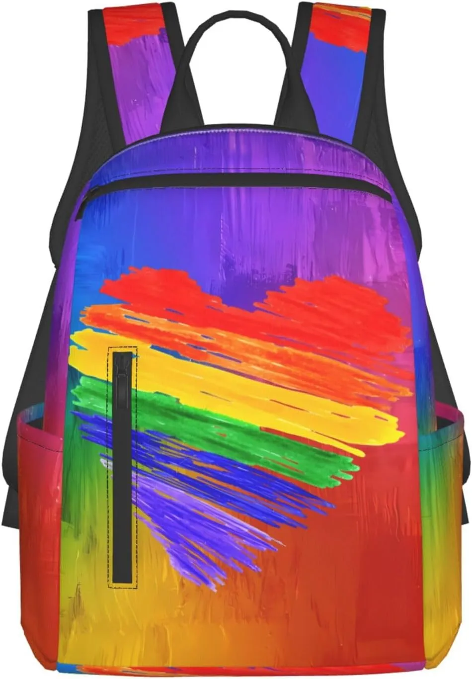 LGBT Rainbow Gay Pride Graffiti Heart Travel Laptop Backpack Casual Backpacks Double Shoulder Daypack Notebook Rucksack Work Bags Sports Bag for Hiking Camping Beach