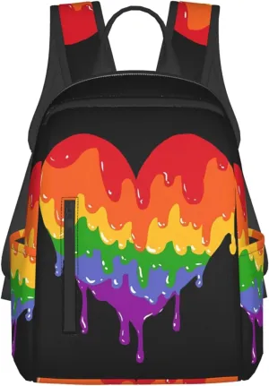 LGBT Rainbow Gay Pride Graffiti Love Heart Travel Laptop Backpack Casual Backpacks Double Shoulder Daypack Notebook Rucksack Work Bags Sports Bag for Hiking Camping Beach