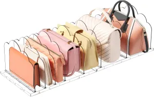 Lifewit 2 Pack Plastic Purse Organizer for Closet, Adjustable Shelf Dividers for Closet Organization, Clear Bag Storage Organizer, Separators for Handbag, Clutch Bag, Book in Bedroom, Office