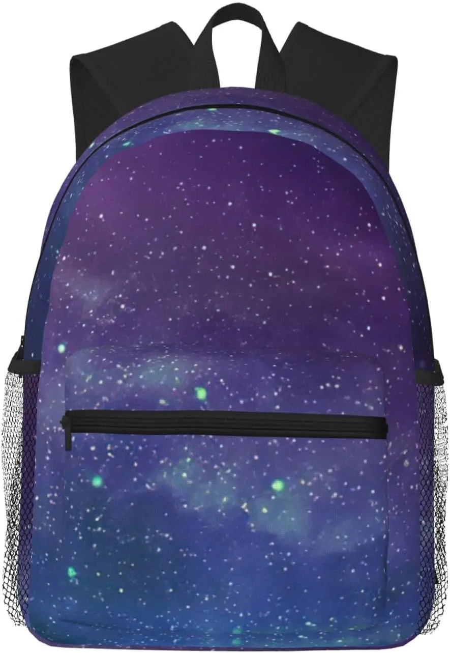 Lightweight Casual water resistanted Universe with Stars Galaxy Interstellar Print Backpack, Laptop Travel Daypack Backpack.