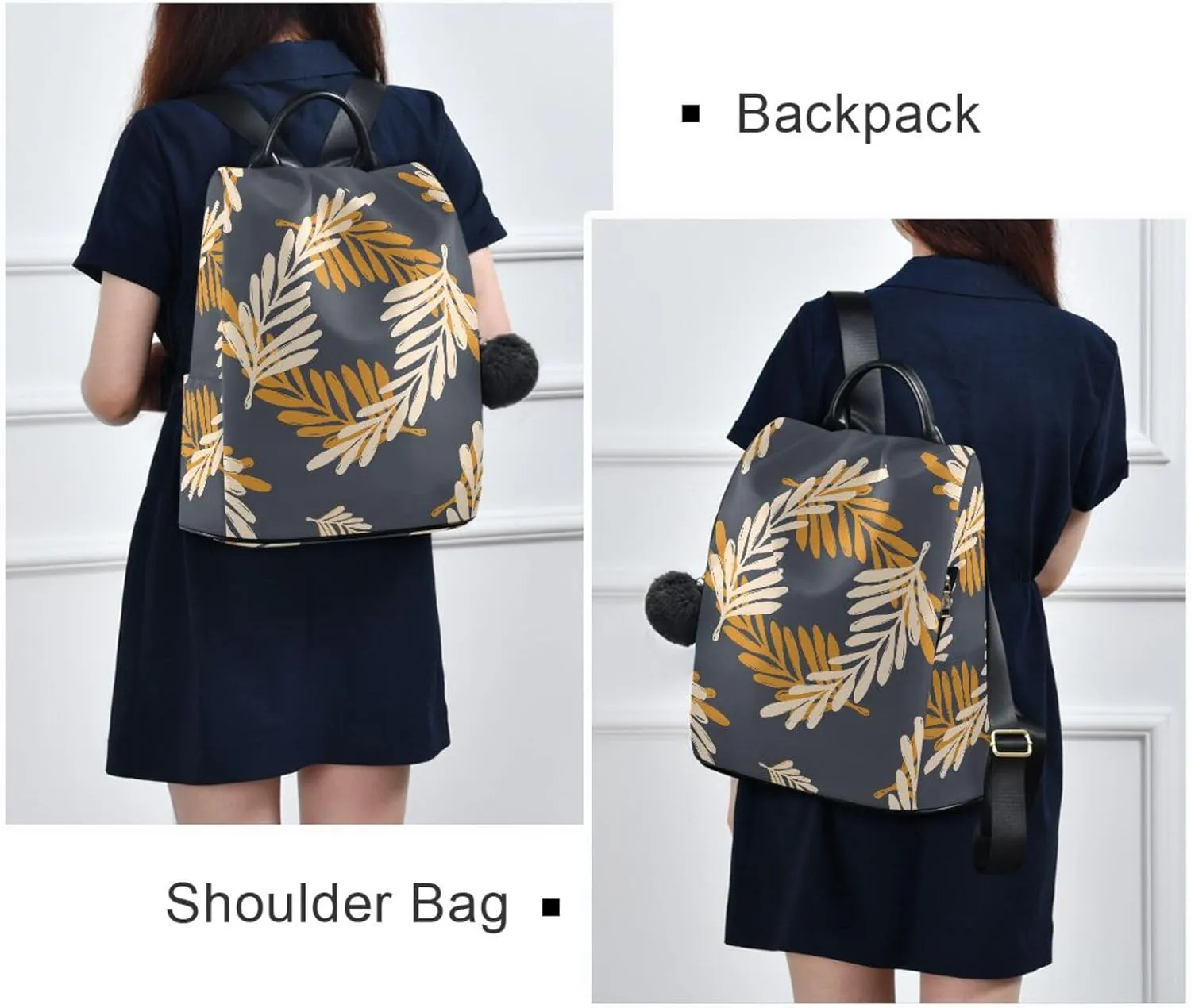 Lightweight Women Backpack Purse Shoulder Bag Casual Daypack Anti-theft Zipper With Pockets 13.4 X 5.9 X 15in Pattern 4