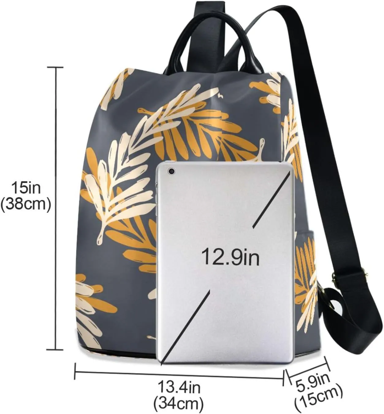 Lightweight Women Backpack Purse Shoulder Bag Casual Daypack Anti-theft Zipper With Pockets 13.4 X 5.9 X 15in Pattern 4