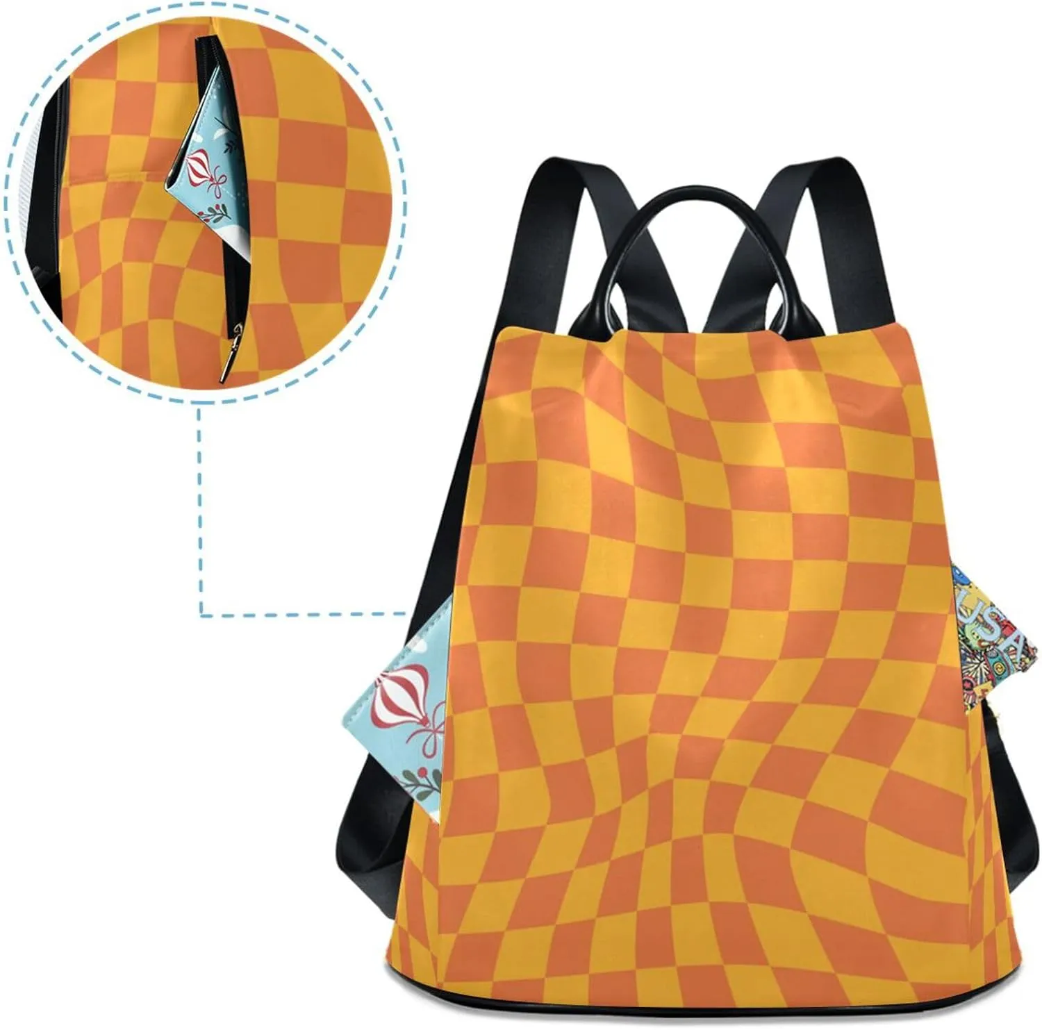 Lightweight Women Backpack Purse Shoulder Bag Casual Daypack Anti-theft Zipper With Pockets Pattern 10