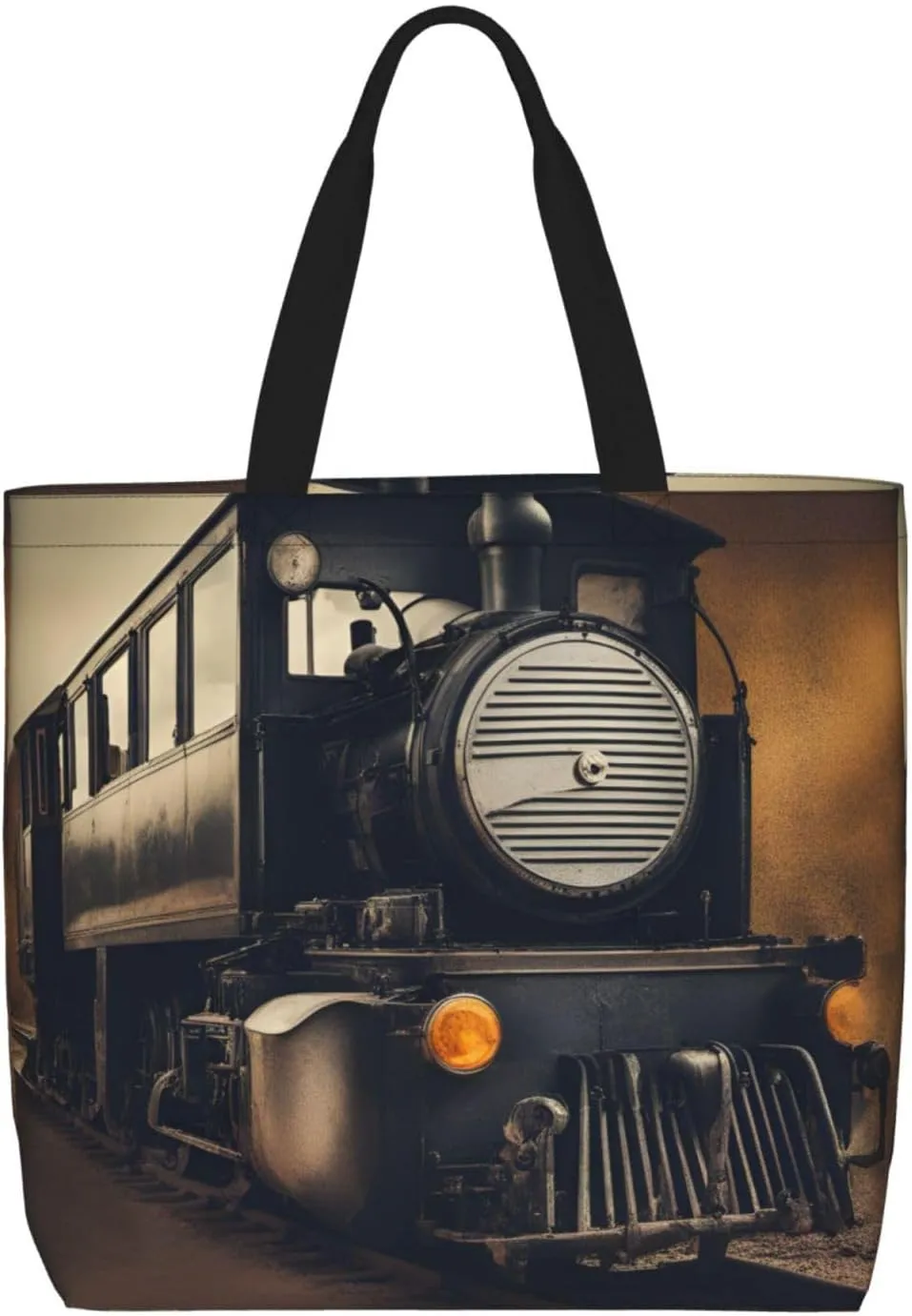 Locomotive Print Casual Shoulder Bag Handbag Outdoors Holiday Weekender Travel Shopping