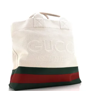 Logo Embossed Open Tote Canvas