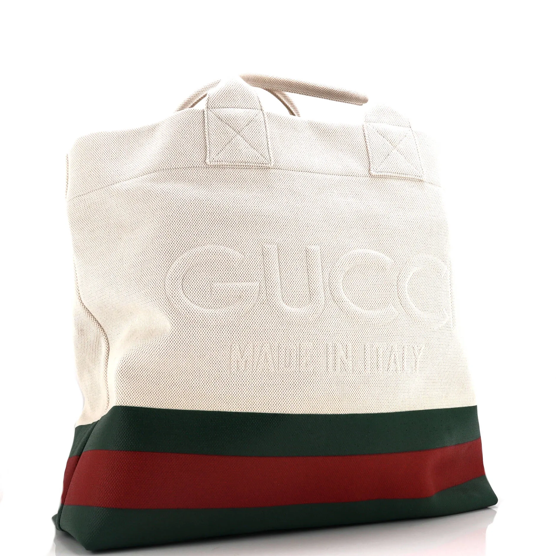 Logo Embossed Open Tote Canvas