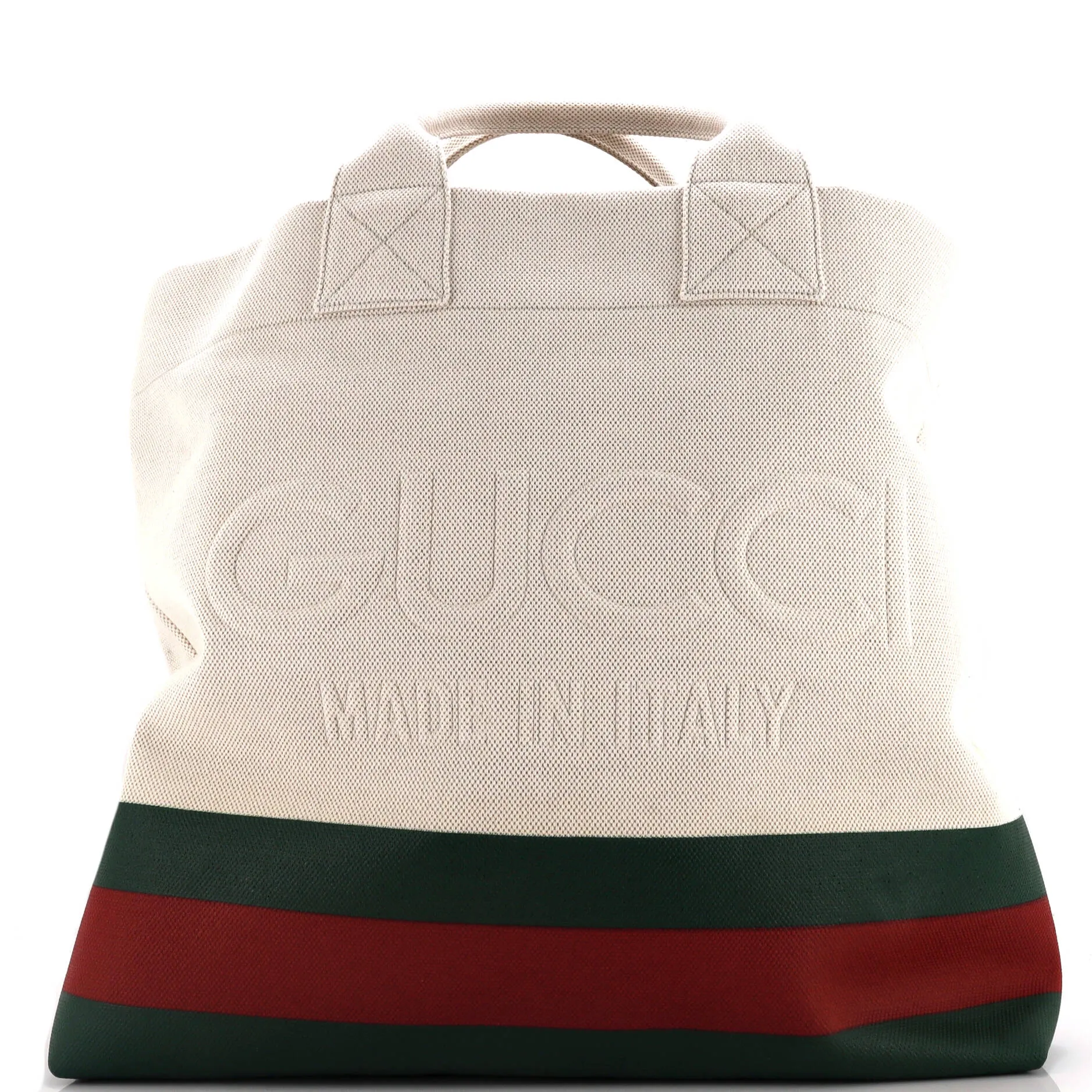 Logo Embossed Open Tote Canvas