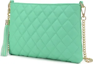 lola mae Women's Wristlet Handbags Simple Quilted Small Clutch Crossbody Bag