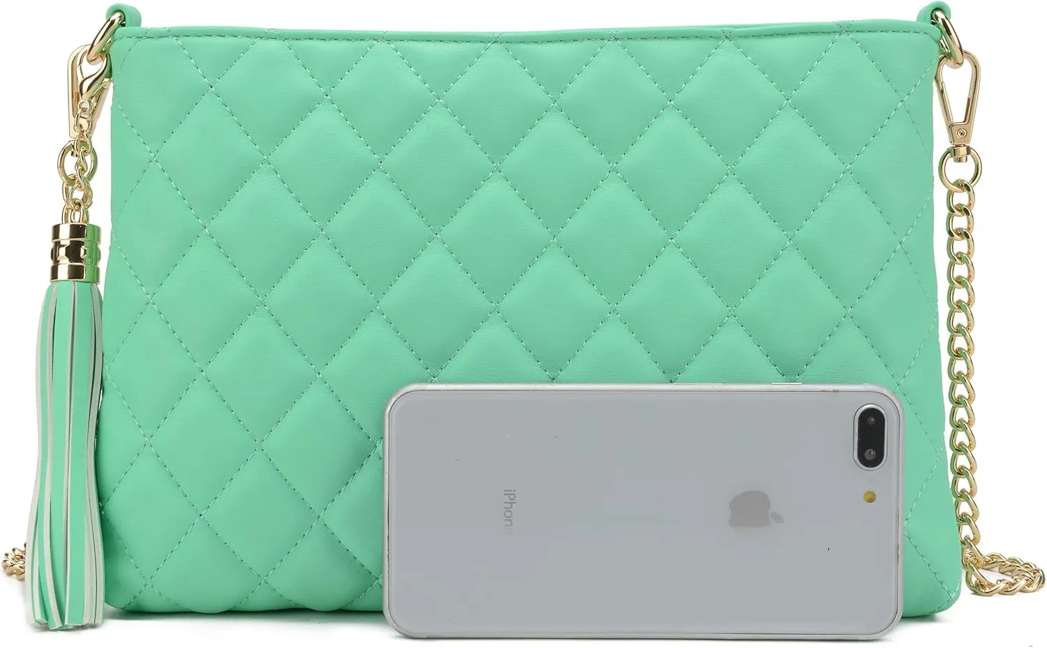 lola mae Women's Wristlet Handbags Simple Quilted Small Clutch Crossbody Bag