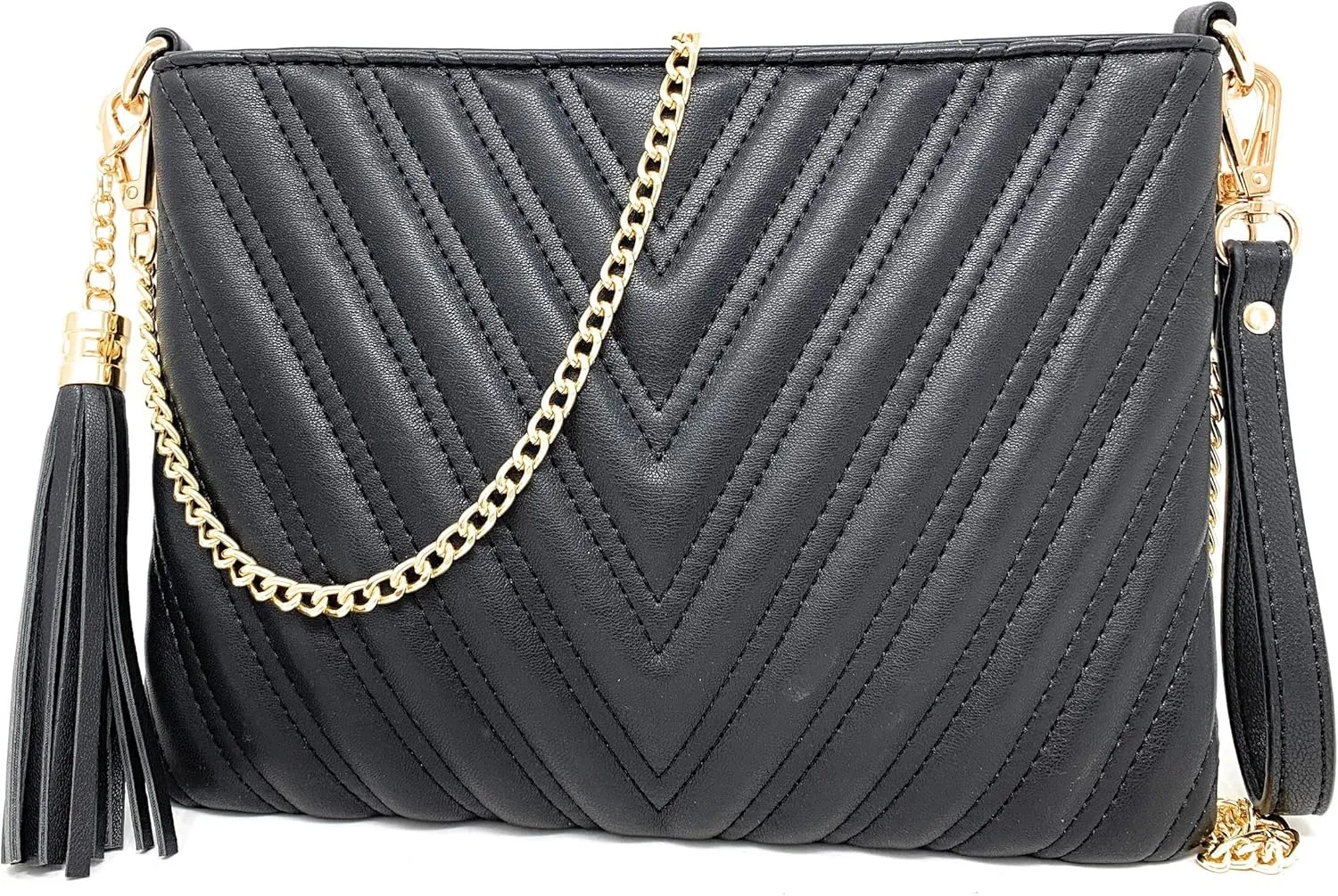 lola mae Women's Wristlet Handbags Simple Quilted Small Clutch Crossbody Bag