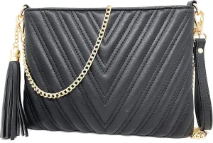 lola mae Women's Wristlet Handbags Simple Quilted Small Clutch Crossbody Bag