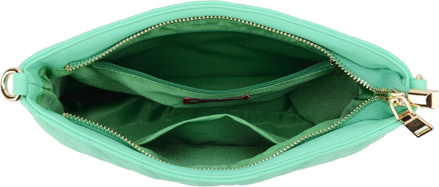 lola mae Women's Wristlet Handbags Simple Quilted Small Clutch Crossbody Bag