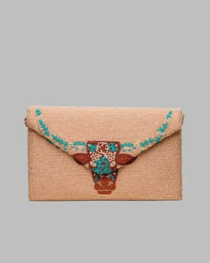 Longhorn Beaded Clutch